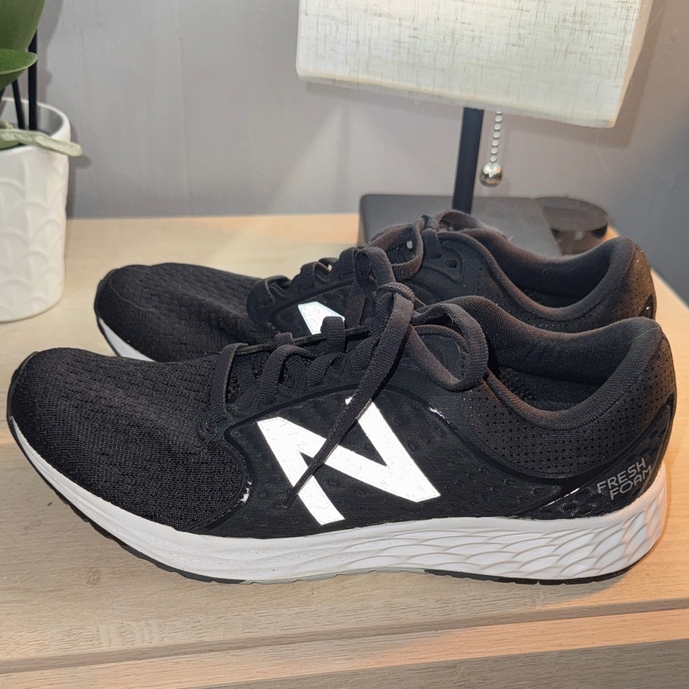New Balance Black and White Running Shoes
